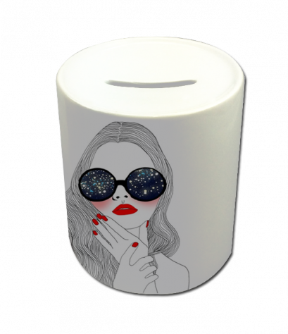 กระปุกออมสิน พิมพ์ลาย Girl&amp;galaxy Piggy Bank